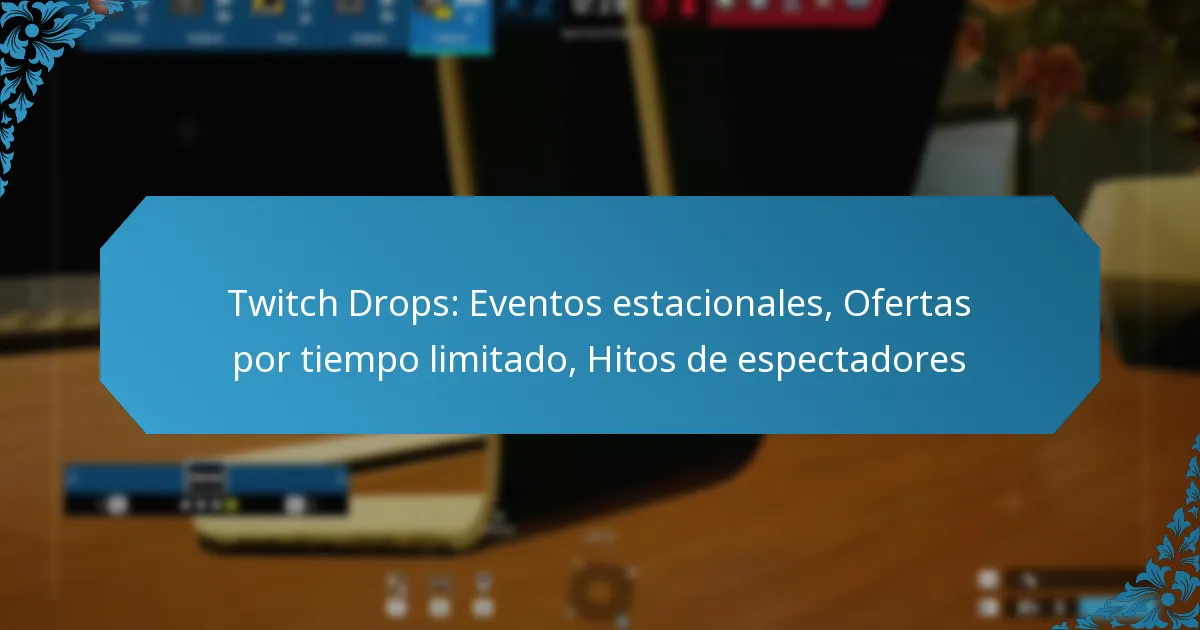 Twitch Drops: Eventos estacionales, Ofertas por tiempo limitado, Hitos de espectadores