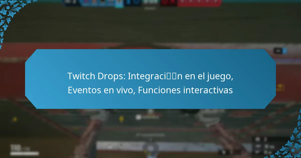 Twitch Drops: Integración en el juego, Eventos en vivo, Funciones interactivas